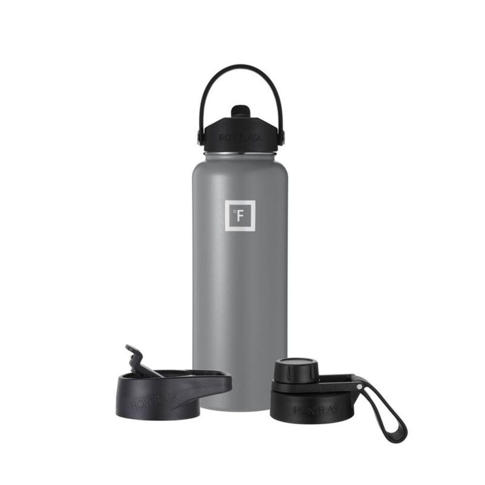 IRON FLASK 40oz Stainless Steel Wide Mouth Water Bottle with Plastic Lid